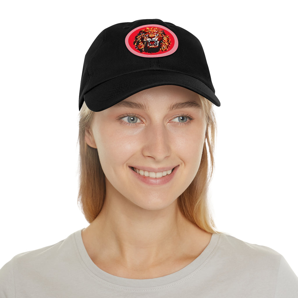 Dad Hat with Leather Patch (Round)